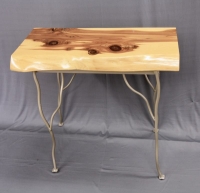 Cedar Live Edge Table with Gold Base Cedar Live Edge Table with Gold Base