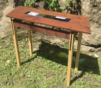Walnut Table with Glass Insert Walnut Table with Glass Insert
